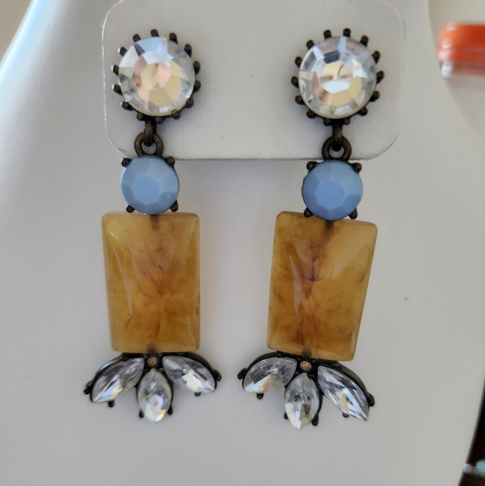 Geometric Chunky Rhinestone Statement Earrings